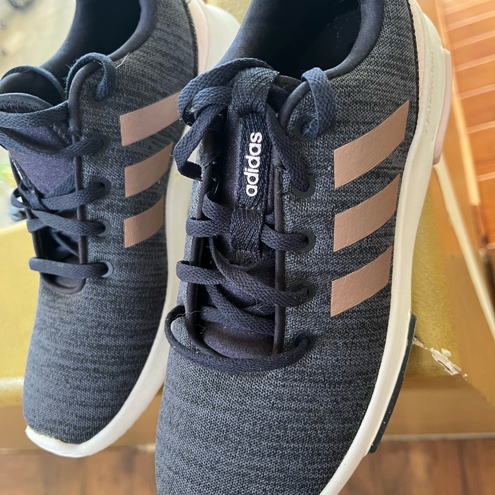 Adidas Charcoal and Tan Sneakers